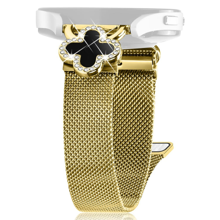 Coros Apex 42mm Milanese Band Clover Decor Electroplated Stainless Steel Strap, Size: L - Gold  /  Black#serie_2