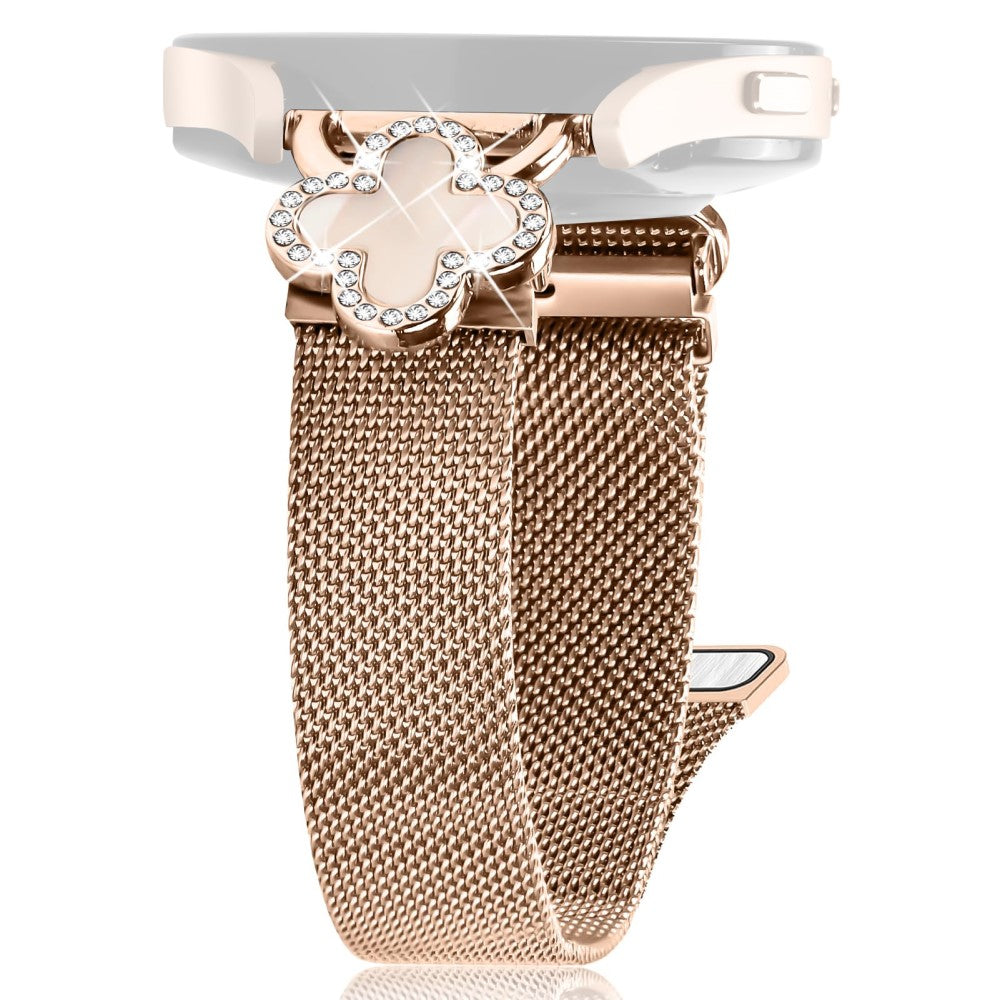 Coros Apex 42mm Milanese Band Clover Decor Electroplated Stainless Steel Strap, Size: L - Rose Gold  /  Colored#serie_3