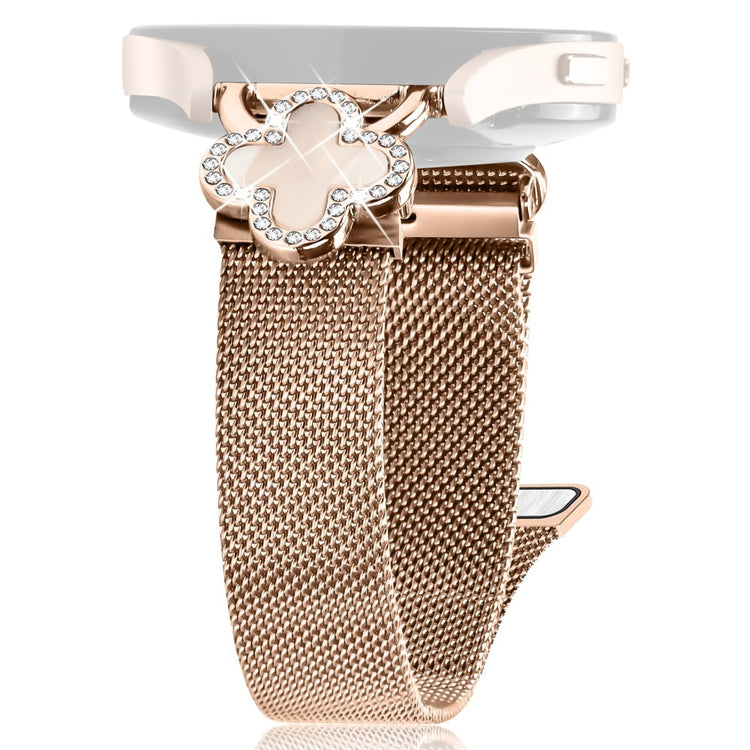 Coros Apex 42mm Milanese Band Clover Decor Electroplated Stainless Steel Strap, Size: L - Rose Gold  /  Colored#serie_3