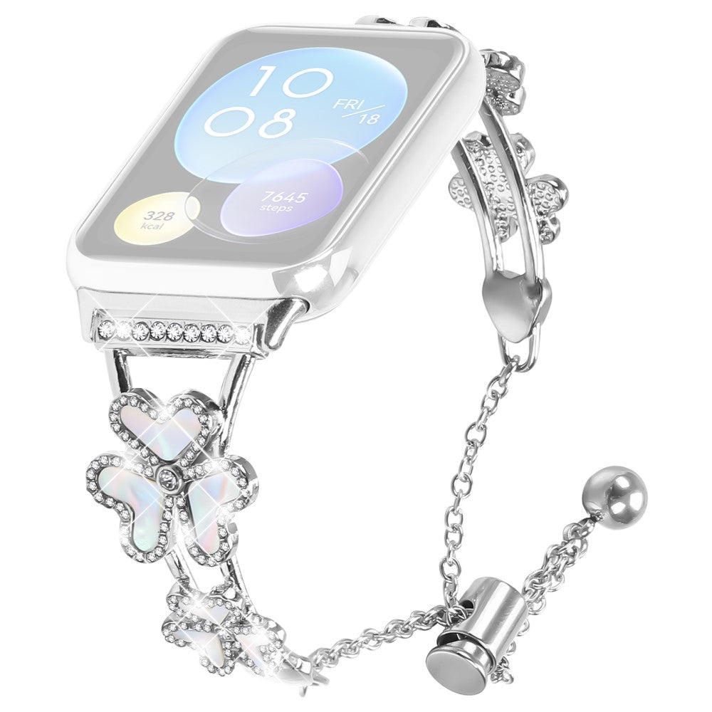 Metal Band Xiaomi Redmi Watch 4 Heart Clover Decor Watch Strap Replacement - Silver#serie_1