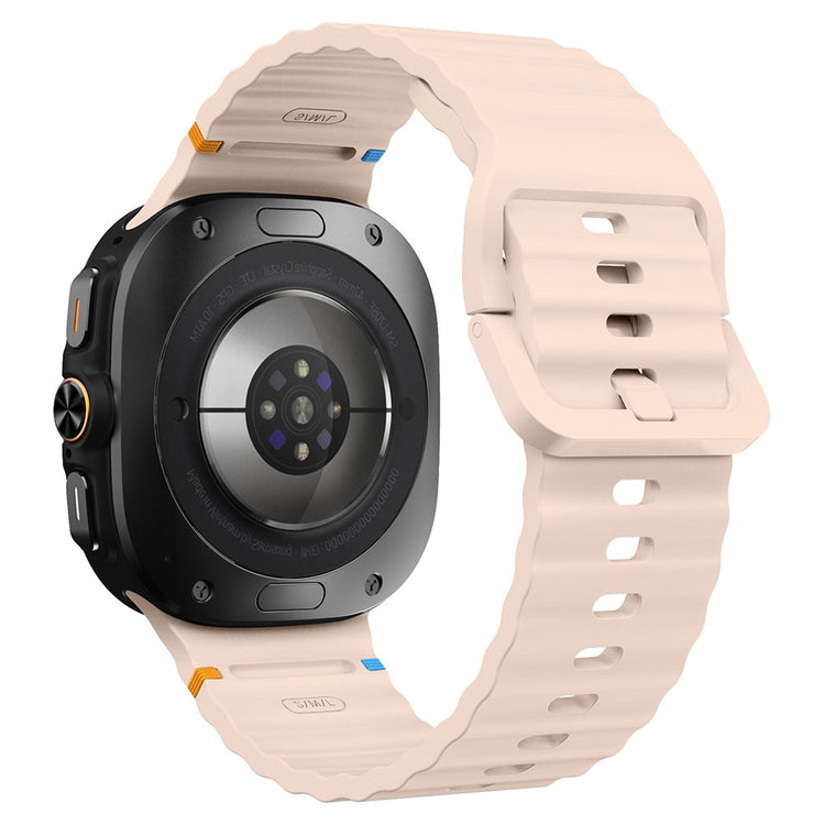 Samsung Galaxy Watch Ultra 47mm Silicone Watch Strap Wave Stitching Wrist Band - Pink#serie_2