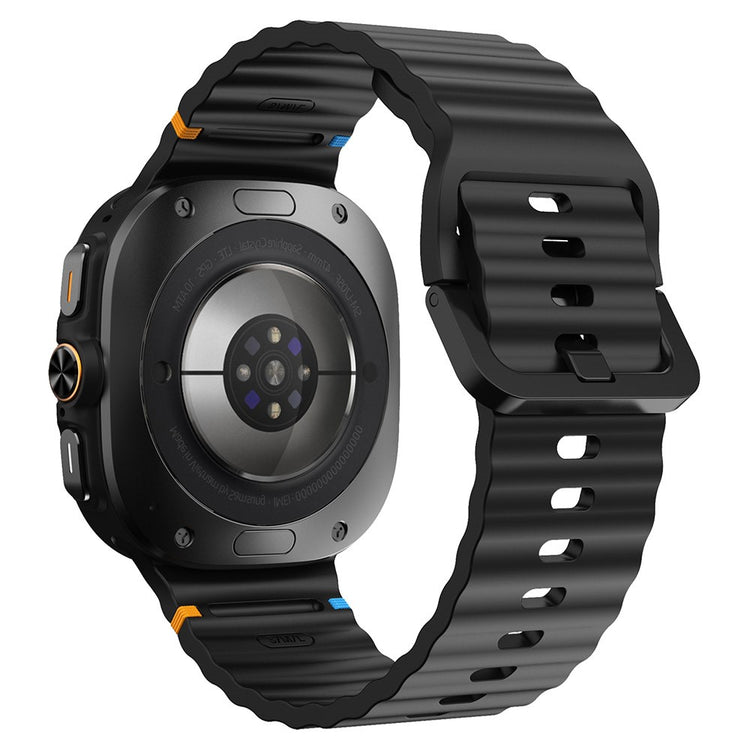 Samsung Galaxy Watch Ultra 47mm Silicone Watch Strap Wave Stitching Wrist Band - Black#serie_5
