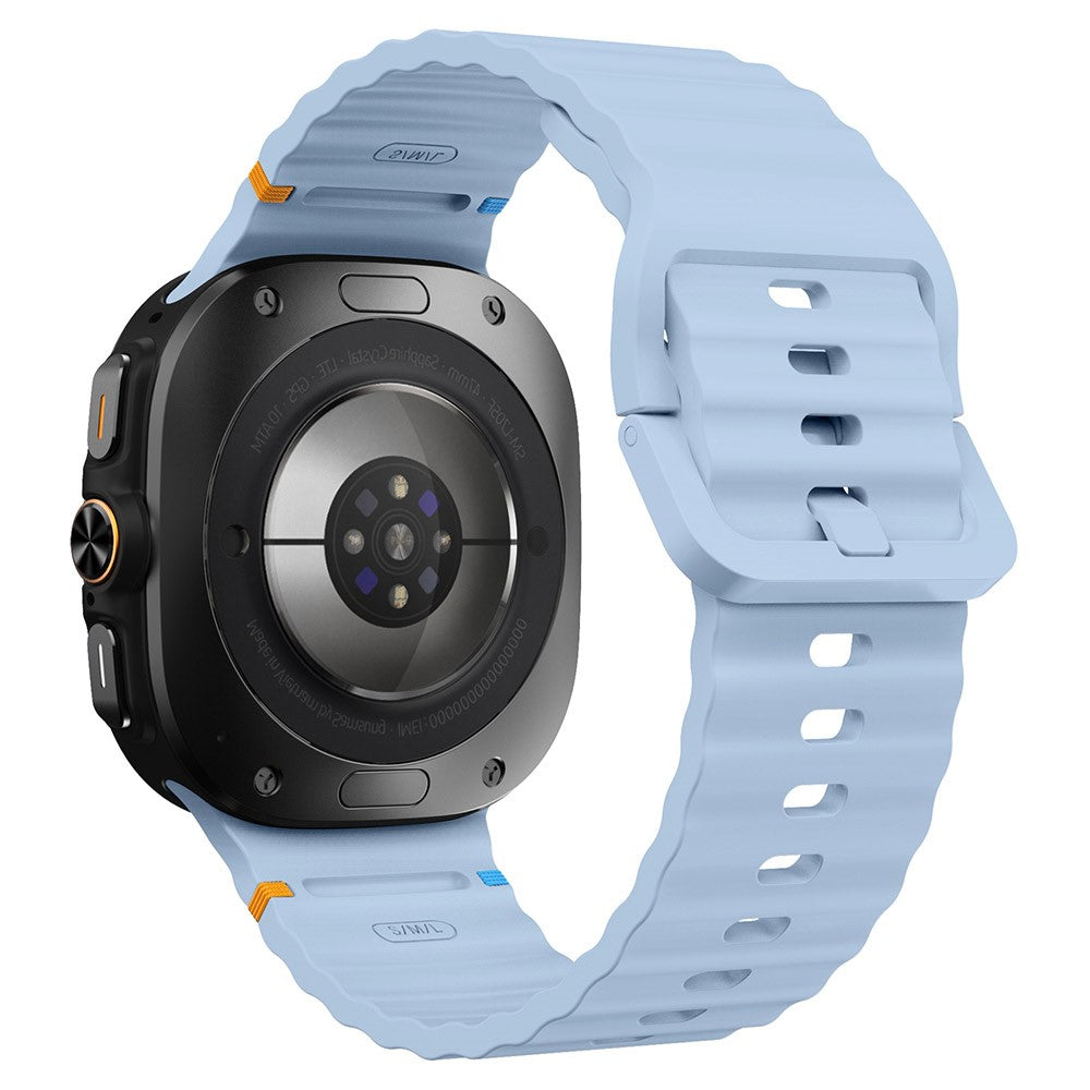 Samsung Galaxy Watch Ultra 47mm Silicone Watch Strap Wave Stitching Wrist Band - Baby Blue#serie_8