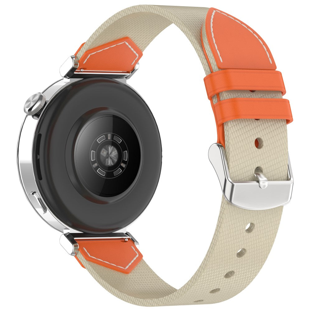 Watch Strap Huawei Watch GT 5 Pro 42mm / GT 5 41mm / GT 4 41mm Universal 18mm Nylon Leather Wrist Band - Starlight+Orange#serie_4
