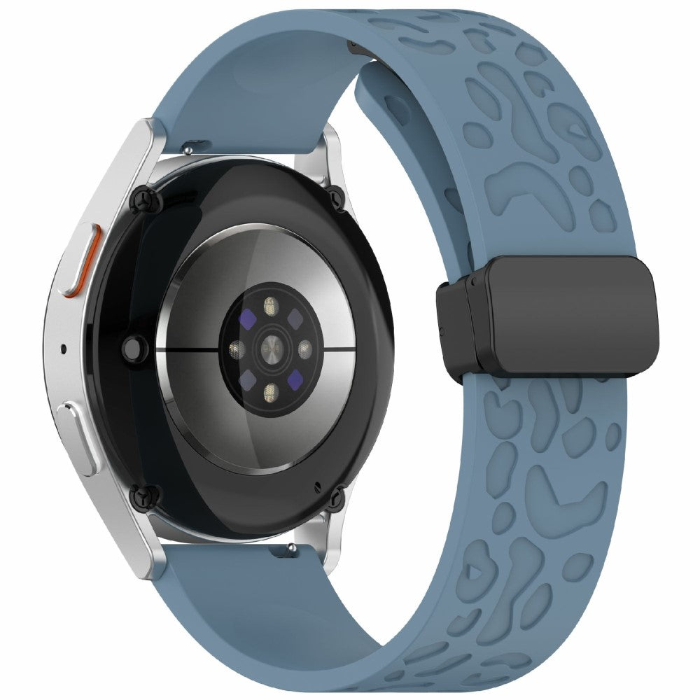 KALEBOL 18mm Magnetic Silicone Strap Huawei Watch GT 5 41mm / GT 4 41mm / Garmin Venu 3S Leopard Print Watch Band - Cyan#serie_1