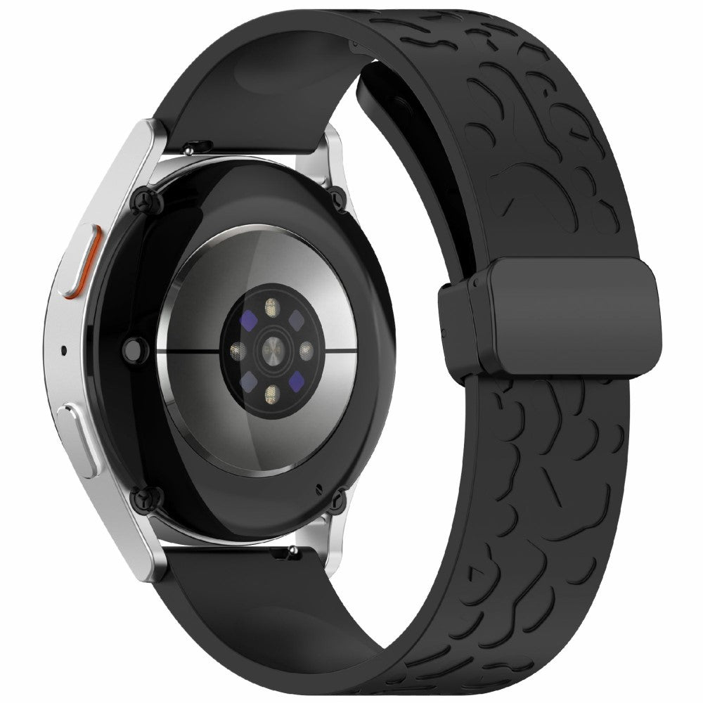 KALEBOL 18mm Magnetic Silicone Strap Huawei Watch GT 5 41mm / GT 4 41mm / Garmin Venu 3S Leopard Print Watch Band - Black#serie_4