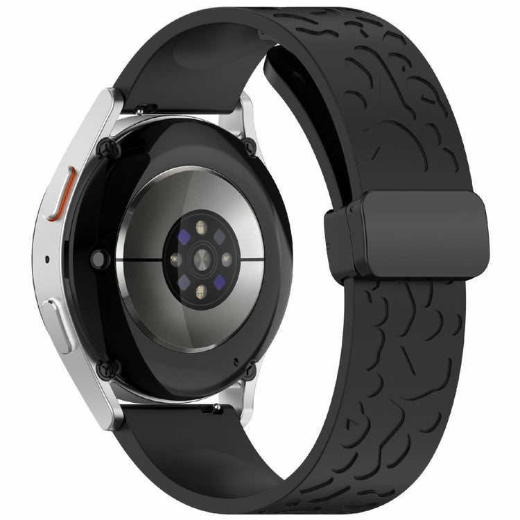 KALEBOL 18mm Magnetic Silicone Strap Huawei Watch GT 5 41mm / GT 4 41mm / Garmin Venu 3S Leopard Print Watch Band - Black#serie_4