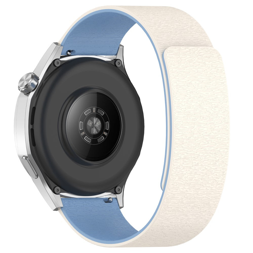 Watch Band Huawei Watch GT 5 Pro / GT 5 / GT 4 / GT 3 / GT 2 46mm Cloud Wood Grain Universal 22mm Silicone Magnetic Strap - White+Blue#serie_4