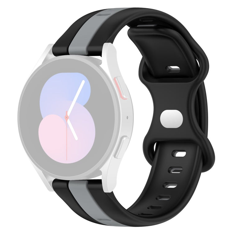 KALEBOL 20mm Dual Color Silicone Strap Samsung Galaxy Watch6 Classic 47mm / 43mm / Huawei Watch GT 3 Pro 43mm Watch Band - Black+Grey#serie_2