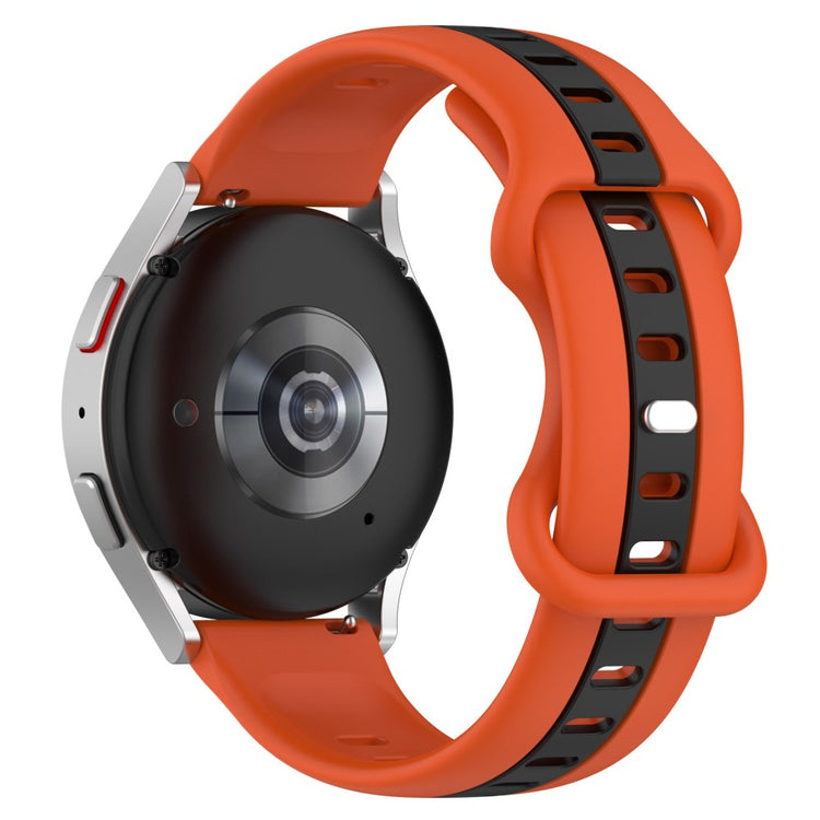 KALEBOL 20mm Dual Color Silicone Strap Samsung Galaxy Watch6 Classic 47mm / 43mm / Huawei Watch GT 3 Pro 43mm Watch Band - Orange+Black#serie_3