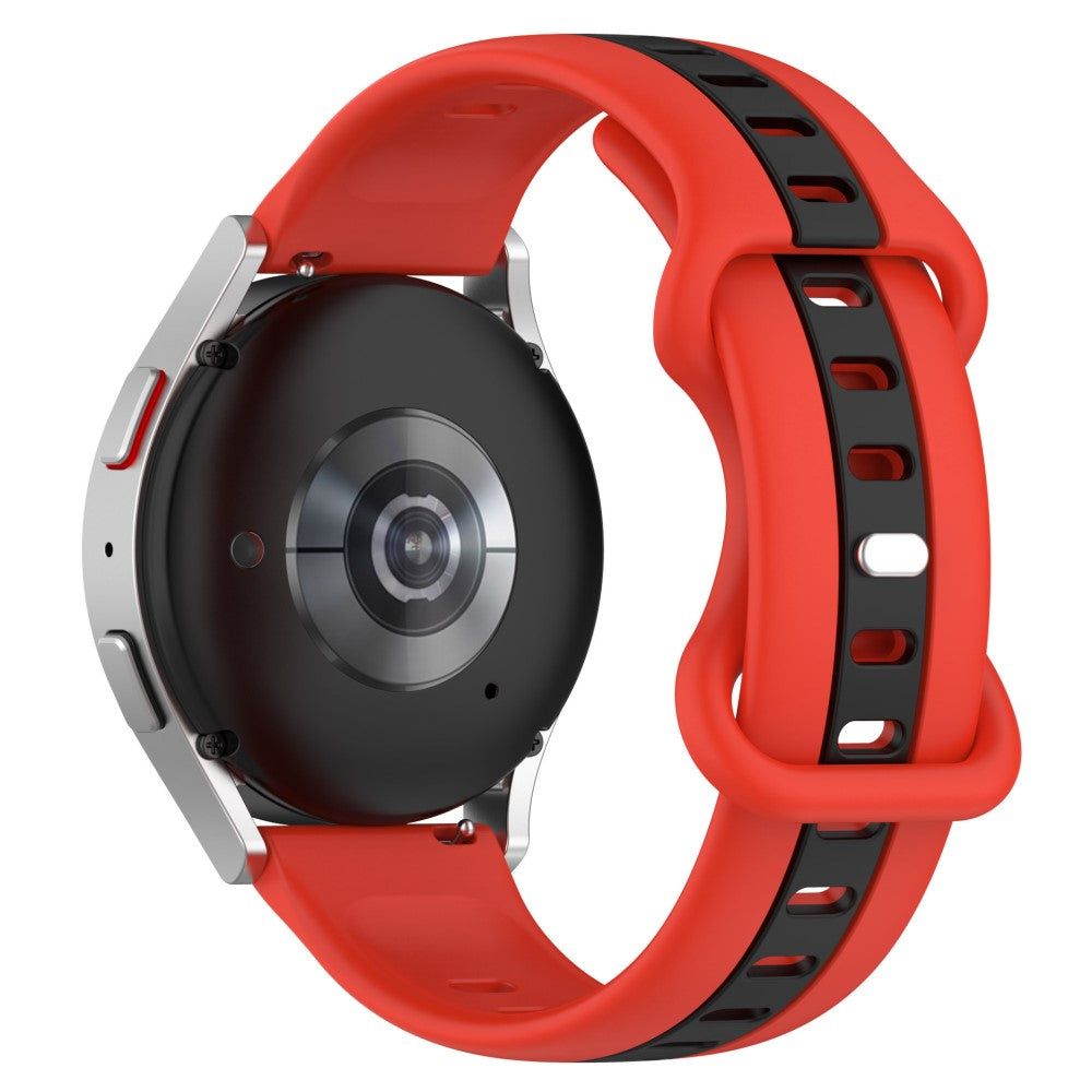 KALEBOL 20mm Dual Color Silicone Strap Samsung Galaxy Watch6 Classic 47mm / 43mm / Huawei Watch GT 3 Pro 43mm Watch Band - Red+Black#serie_6