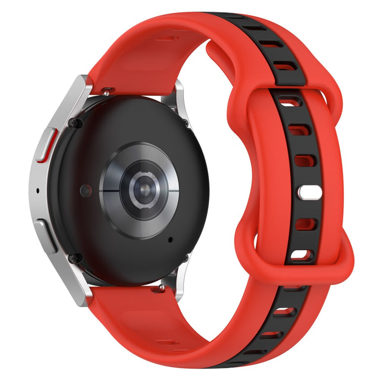 KALEBOL 20mm Dual Color Silicone Strap Samsung Galaxy Watch6 Classic 47mm / 43mm / Huawei Watch GT 3 Pro 43mm Watch Band - Red+Black#serie_6