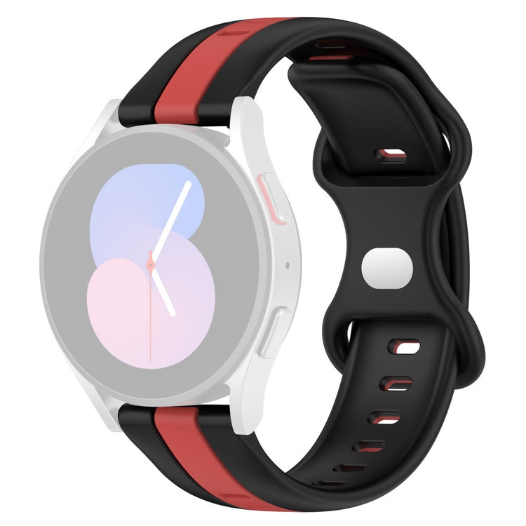 KALEBOL 20mm Dual Color Silicone Strap Samsung Galaxy Watch6 Classic 47mm / 43mm / Huawei Watch GT 3 Pro 43mm Watch Band - Black+Red#serie_9