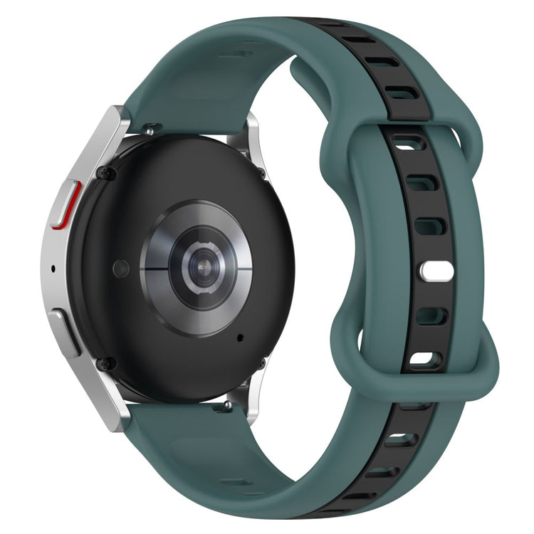 KALEBOL 20mm Dual Color Silicone Strap Samsung Galaxy Watch6 Classic 47mm / 43mm / Huawei Watch GT 3 Pro 43mm Watch Band - Olive Green+Black#serie_10