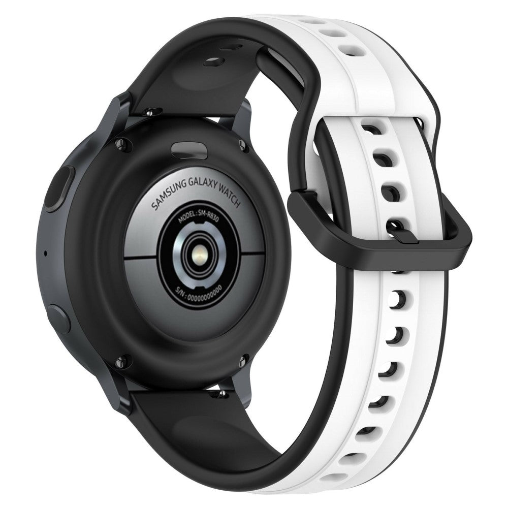 KALEBOL 20mm Silicone Watch Strap Dual Color Wrist Band - White+Black#serie_1