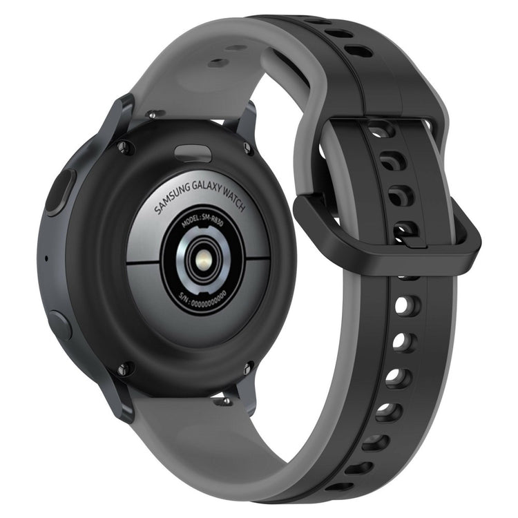 KALEBOL 20mm Silicone Watch Strap Dual Color Wrist Band - Black+Grey#serie_7