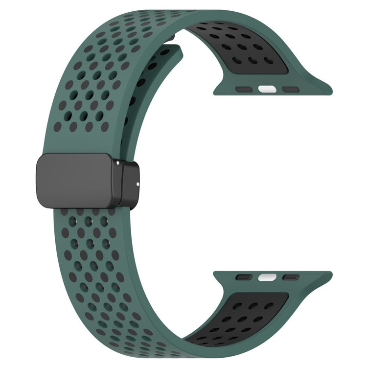 KALEBOL Magnetic Silicone Strap Apple Watch Series 41mm - 40mm - 38mm Dual Color Watch Band - Olive Green+Black#serie_4