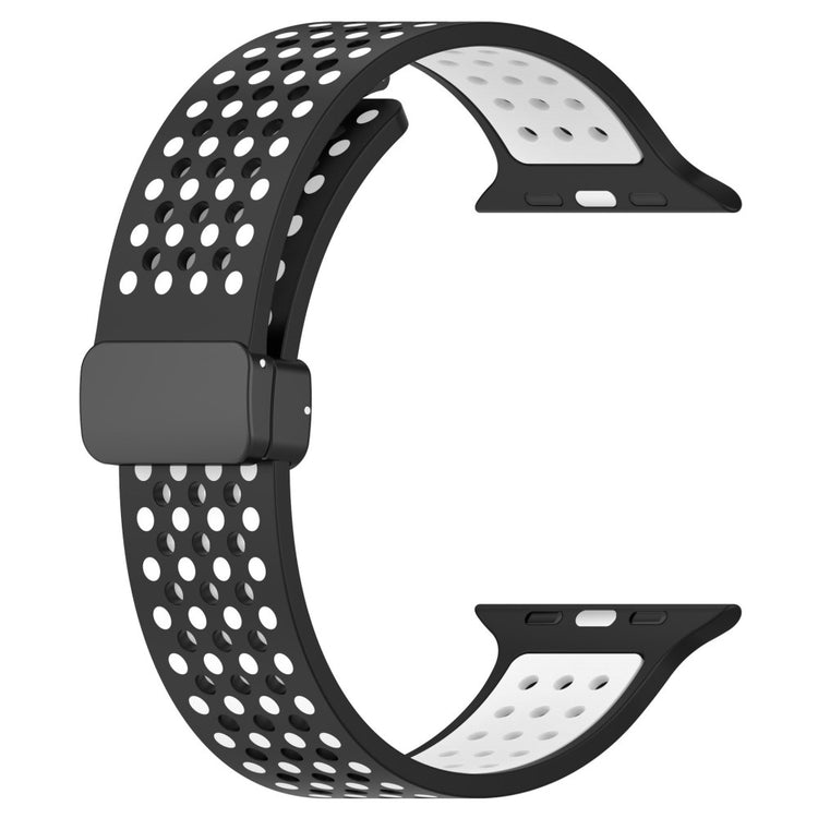 KALEBOL Magnetic Silicone Strap Apple Watch Series 41mm - 40mm - 38mm Dual Color Watch Band - Black+White#serie_8