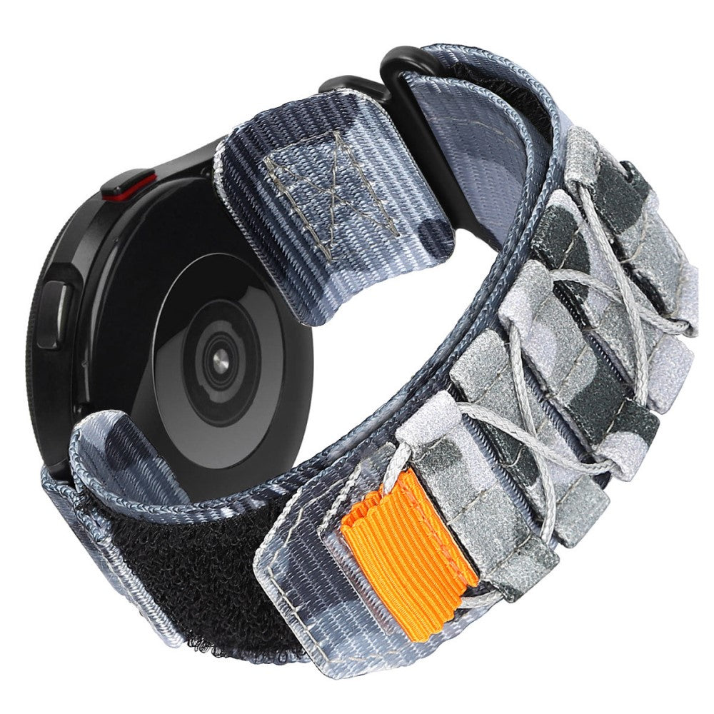 20mm Watch Band Samsung Galaxy Watch6 Classic 47mm 43mm / Huawei Watch GT 3 Pro 43mm / GT 3 42mm Nylon Woven Magic Tape Strap - Grey Camouflage#serie_6