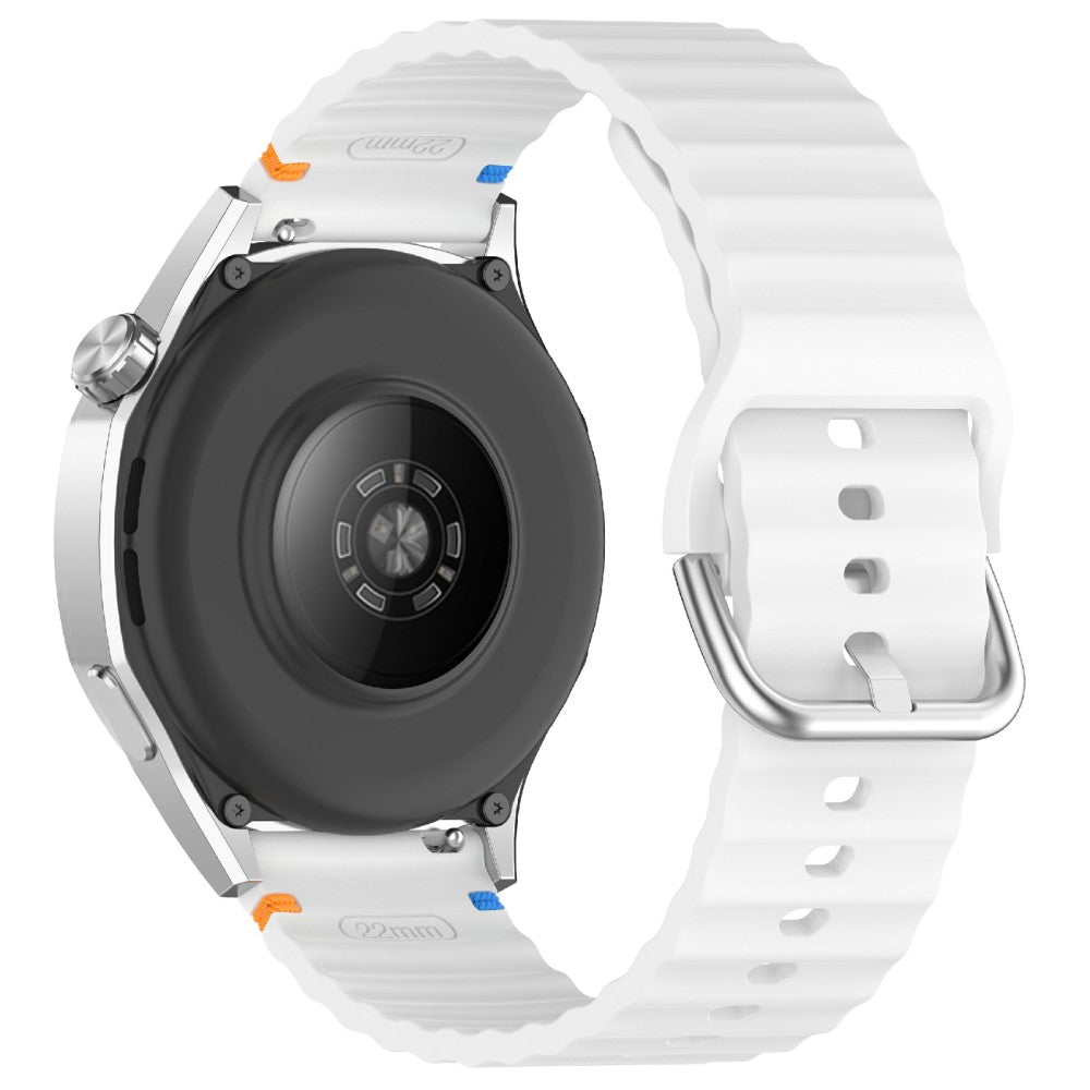 20mm Silicone Watch Band Stitch Line Wave Design Wrist Strap Huawei / Samsung / Garmin Smartwatches - White#serie_2