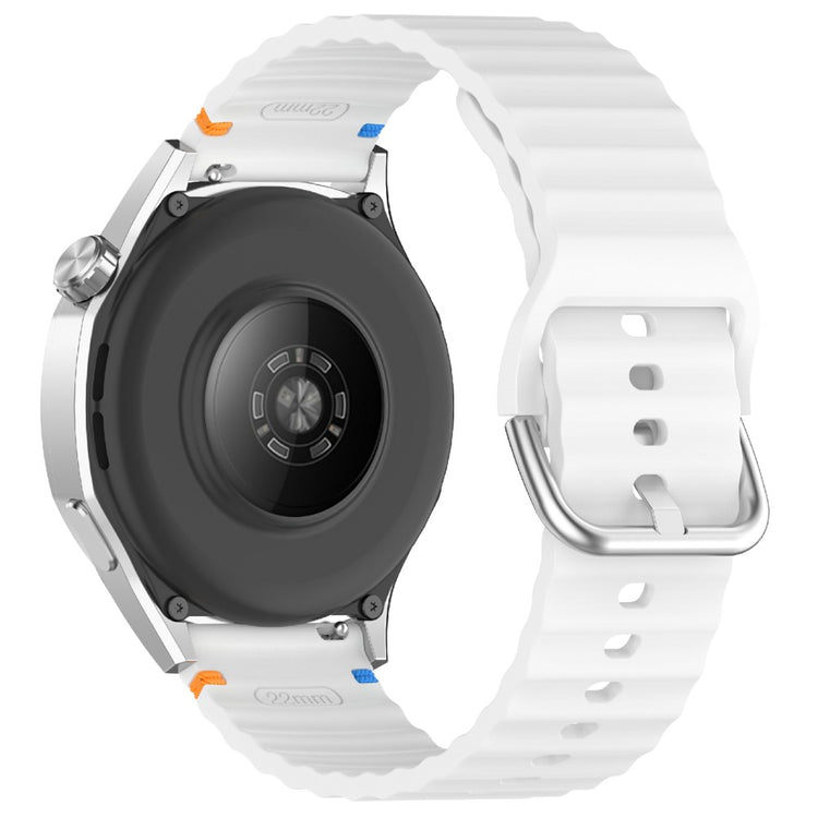 20mm Silicone Watch Band Stitch Line Wave Design Wrist Strap Huawei / Samsung / Garmin Smartwatches - White#serie_2