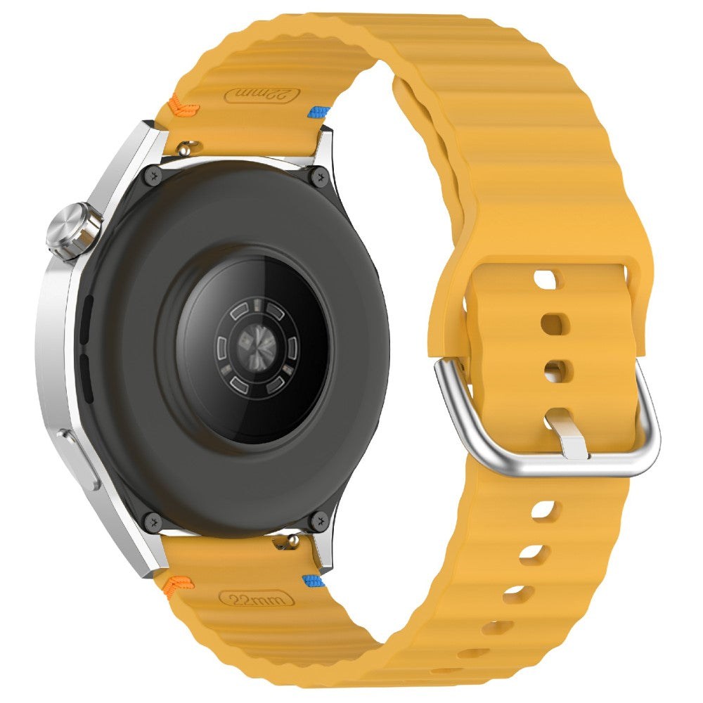 20mm Silicone Watch Band Stitch Line Wave Design Wrist Strap Huawei / Samsung / Garmin Smartwatches - Yellow#serie_5