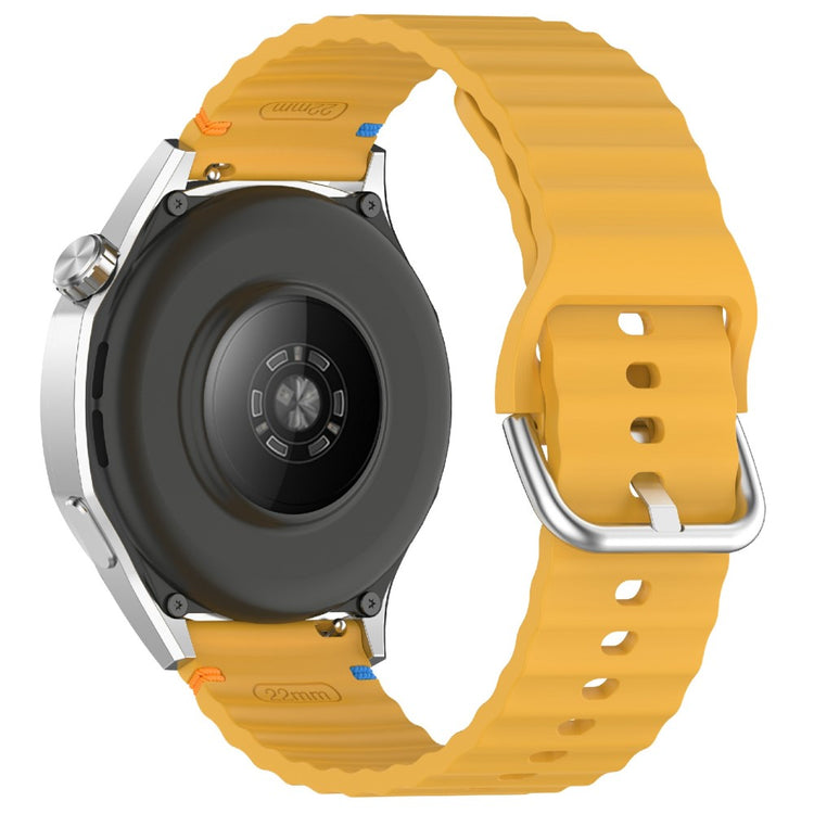 20mm Silicone Watch Band Stitch Line Wave Design Wrist Strap Huawei / Samsung / Garmin Smartwatches - Yellow#serie_5