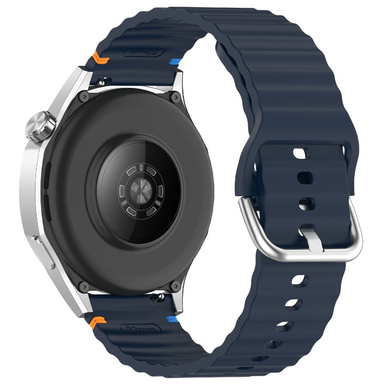 20mm Silicone Watch Band Stitch Line Wave Design Wrist Strap Huawei / Samsung / Garmin Smartwatches - Midnight Blue#serie_10