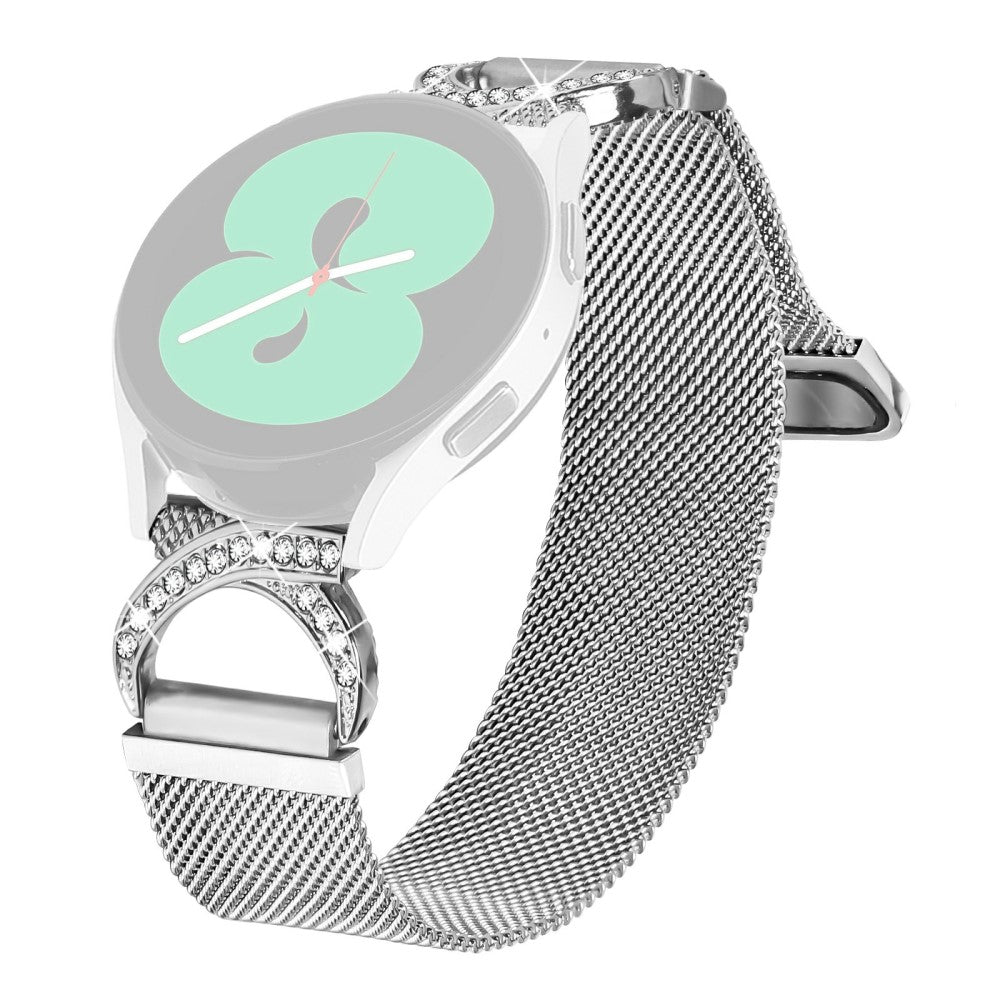 Garmin Forerunner 245 / Forerunner 245 Music Watch Band Milanese Silver Metal Strap Rhinestone Decor#serie_1