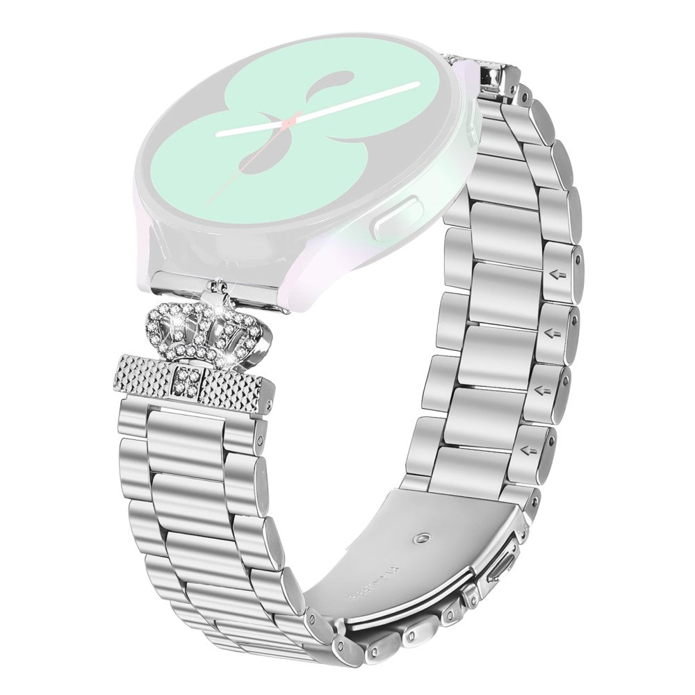 Garmin Forerunner 245 / 245 Music Stainless Steel Strap Crown Shape Rhinestone Decor Silver Watch Band#serie_1