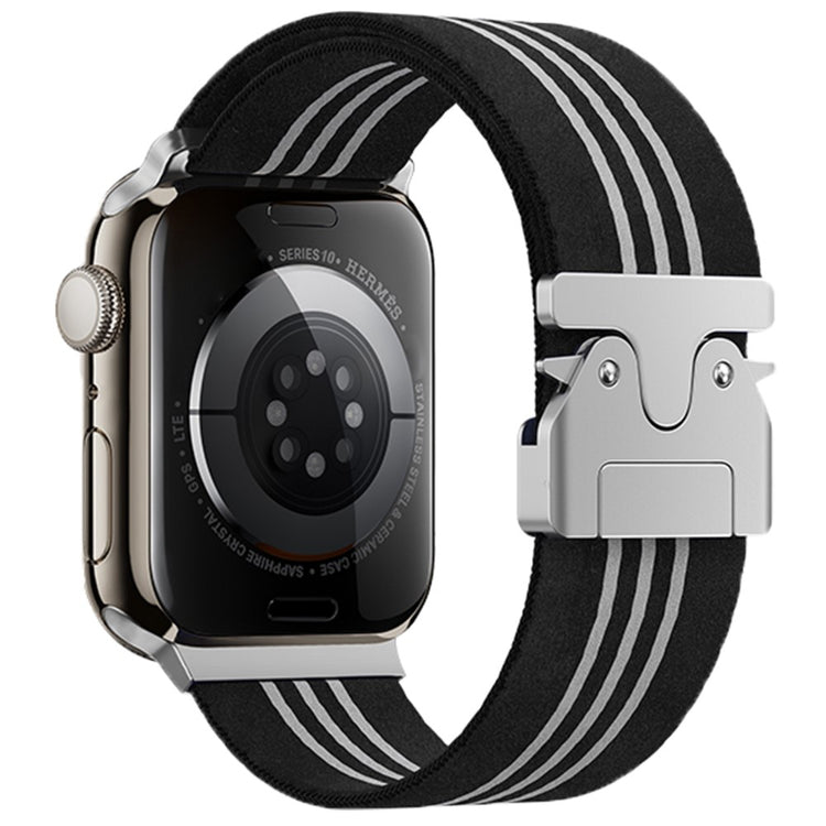 Watch Band Apple Watch Series 49mm - 45mm - 44mm - 42mm 3-Stripe Parachute Buckle Nylon Strap - Black+White#serie_3