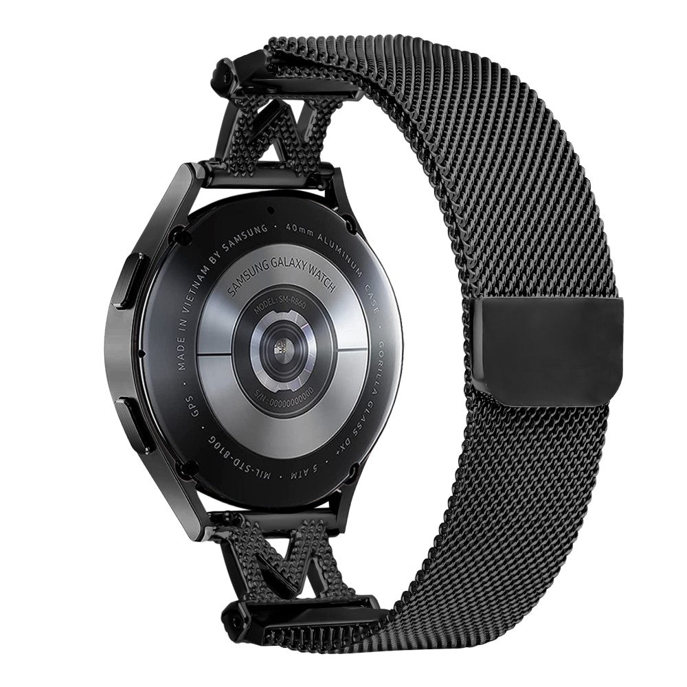M-Type Milanese Bands Garmin Forerunner 245 / 245 Music Stainless Steel Metal Strap - Black#serie_1
