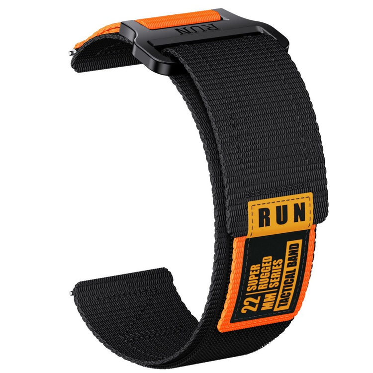 22mm Watch Band Huawei Watch GT 5 Pro 46mm / GT 5 46mm / GT 4 46mm / Watch 4 Pro Nylon Magic Tape Strap - Black  /  Orange#serie_2