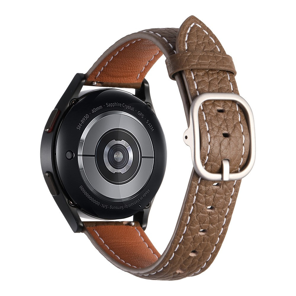 20mm Watch Band Samsung Galaxy Watch7 / Watch6 / Watch 5 / Huawei Watch GT 3 42mm , Genuine Cow Leather Smartwatch Strap - Tan#serie_1
