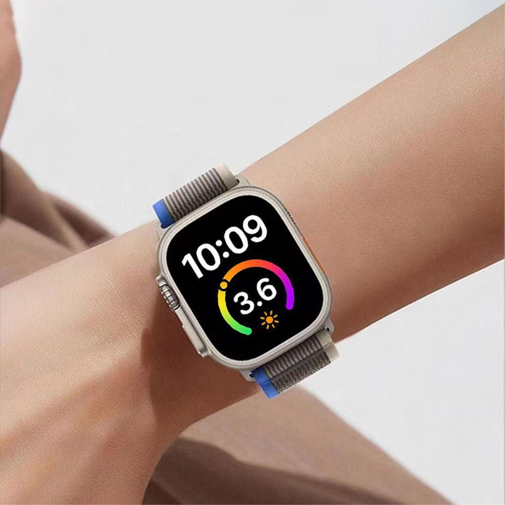 Meget Hårdfør Metal Og Nylon Universal Rem passer til Apple Smartwatch - Sort#serie_1