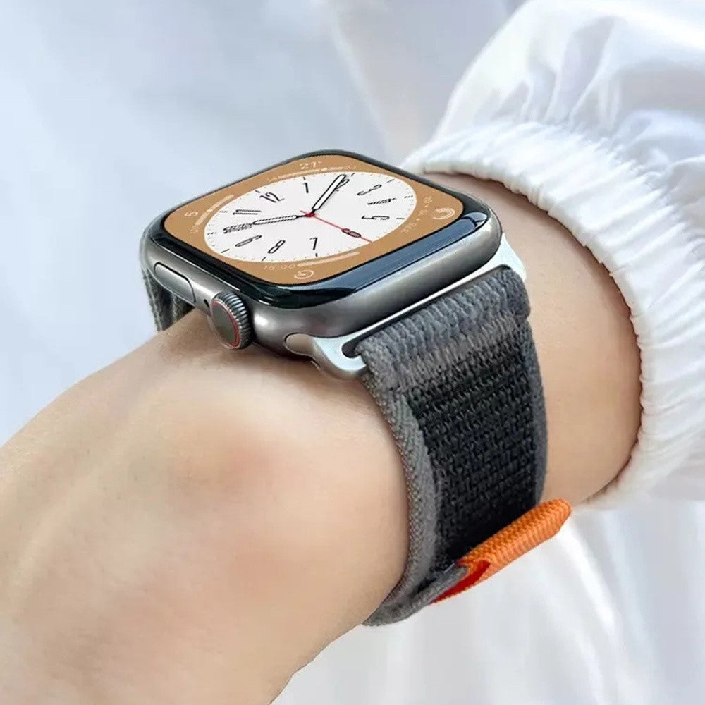 Meget Hårdfør Metal Og Nylon Universal Rem passer til Apple Smartwatch - Sølv#serie_3