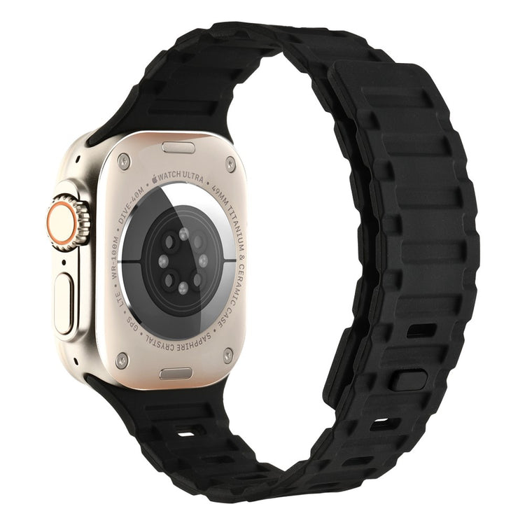 Meget Pænt Metal Og Silikone Universal Rem passer til Apple Smartwatch - Sort#serie_8