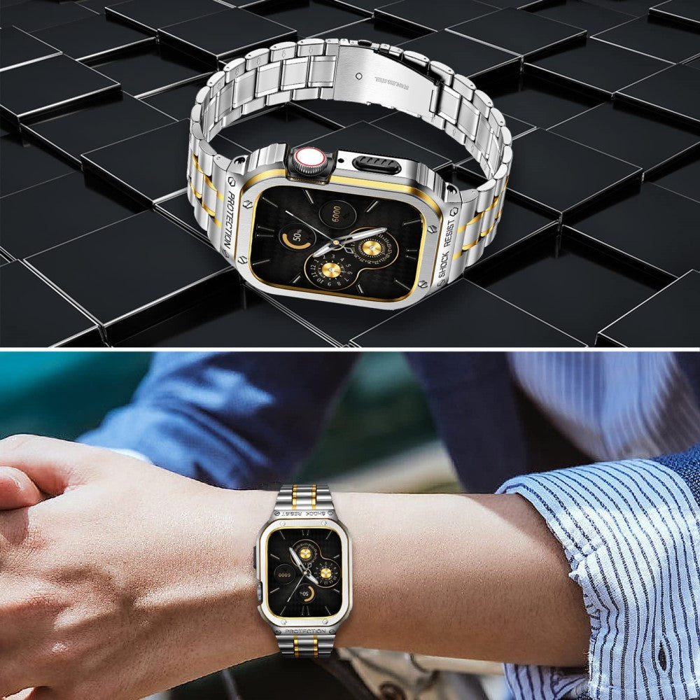 Mega Sejt Metal Universal Rem passer til Apple Smartwatch - Sølv#serie_5
