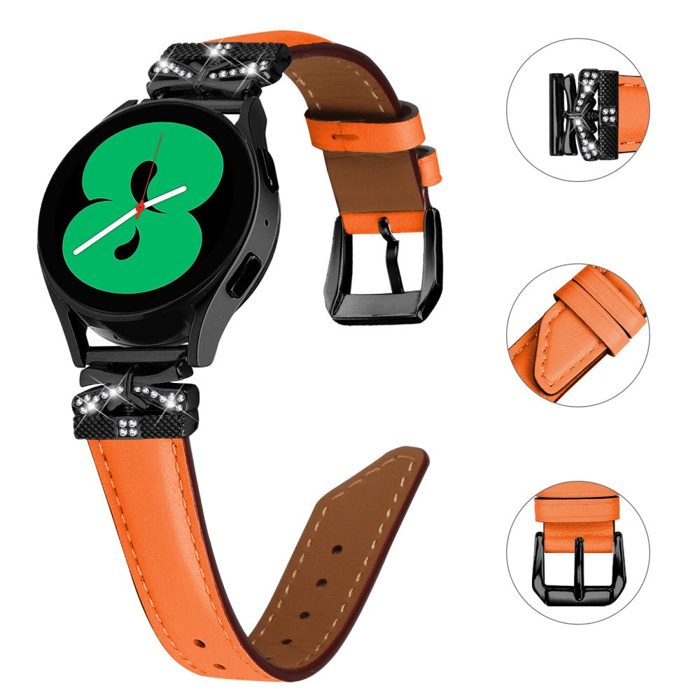 Kunstlæder Og Rhinsten Universal Rem passer til Amazfit Cheetah Pro / 20mm - Orange#serie_2