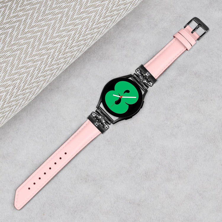 Kunstlæder Og Rhinsten Universal Rem passer til Amazfit Cheetah Pro / 20mm - Pink#serie_3