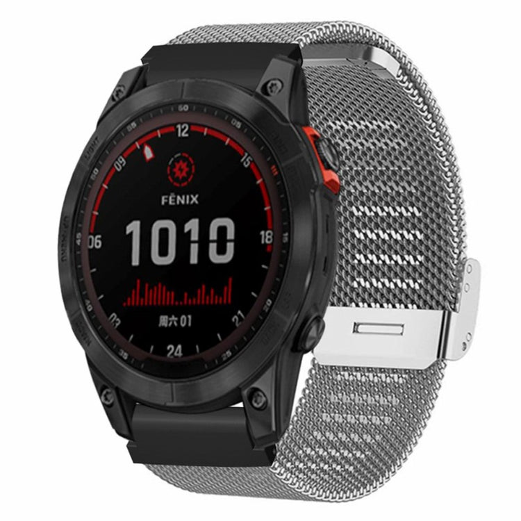 Garmin Fenix 7S / 6S / 5S Milanese Mesh Watch Band Wrist Strap with 20mm Bump Resistant Connector - Silver#serie_2