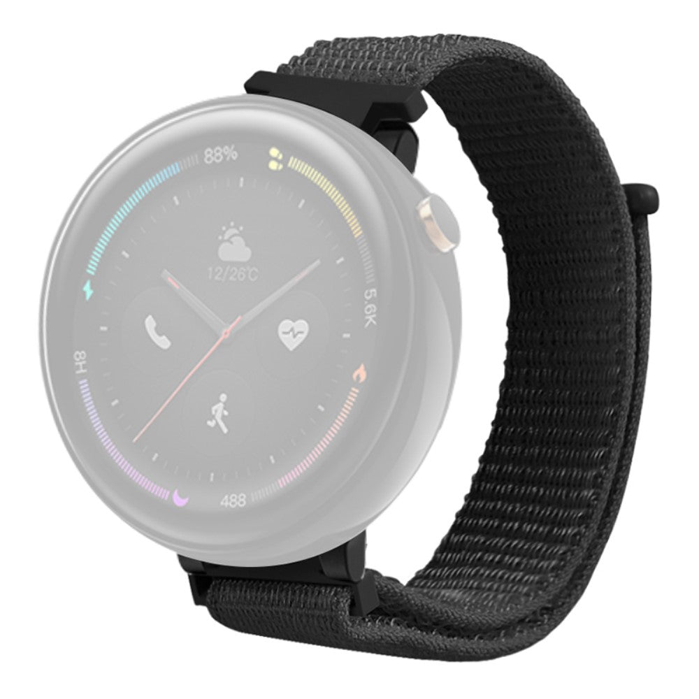 Rigtigt Elegant Nylon Rem passer til Amazfit Verge 2 - Sort#serie_1