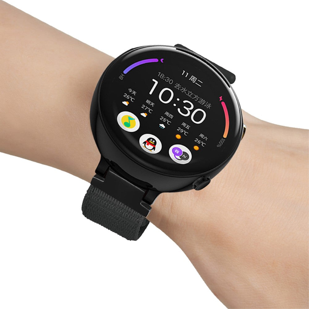 Rigtigt Elegant Nylon Rem passer til Amazfit Verge 2 - Sort#serie_1