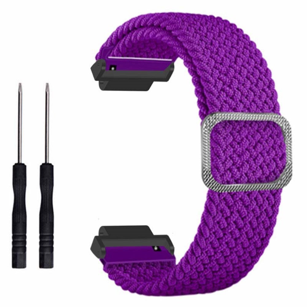 Fed Nylon Universal Rem passer til Garmin Smartwatch - Lilla#serie_6