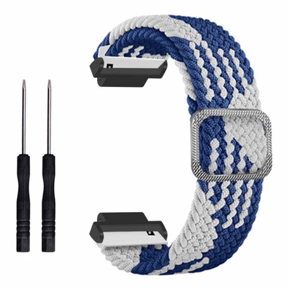 Fed Nylon Universal Rem passer til Garmin Smartwatch - Blå#serie_13