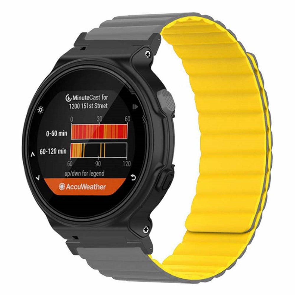 Super Sejt Silikone Universal Rem passer til Garmin Smartwatch - Gul#serie_1