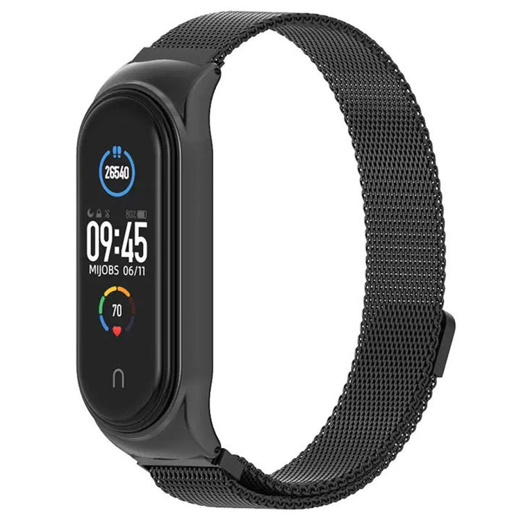 Metal Universal Rem passer til Xiaomi Mi Band 3 / Xiaomi Mi Smart Band 4 - Sort#serie_3