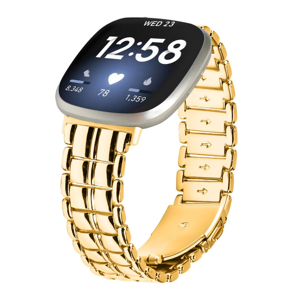 Skøn Metal Universal Rem passer til Fitbit Sense 1 / Fitbit Versa 3 - Guld#serie_2