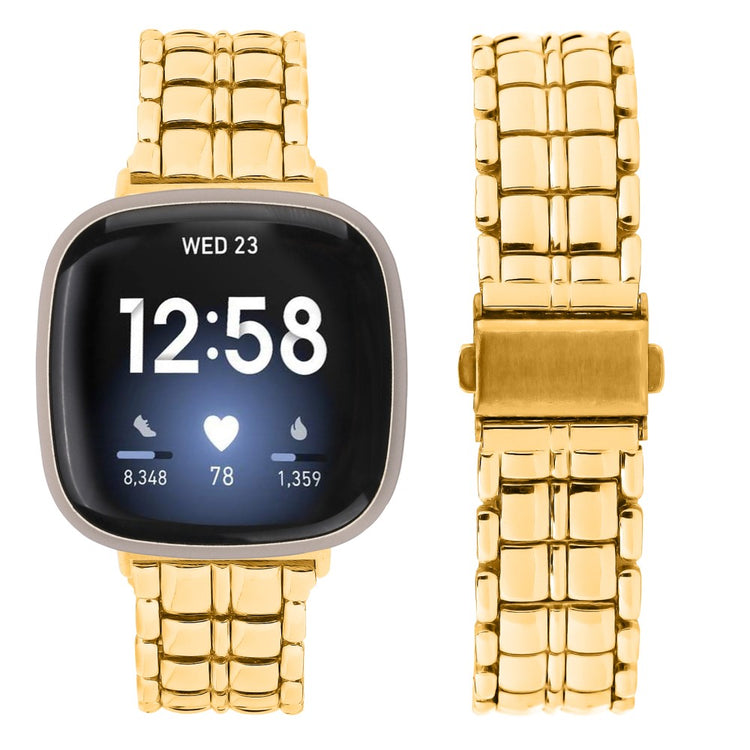 Skøn Metal Universal Rem passer til Fitbit Sense 1 / Fitbit Versa 3 - Guld#serie_2