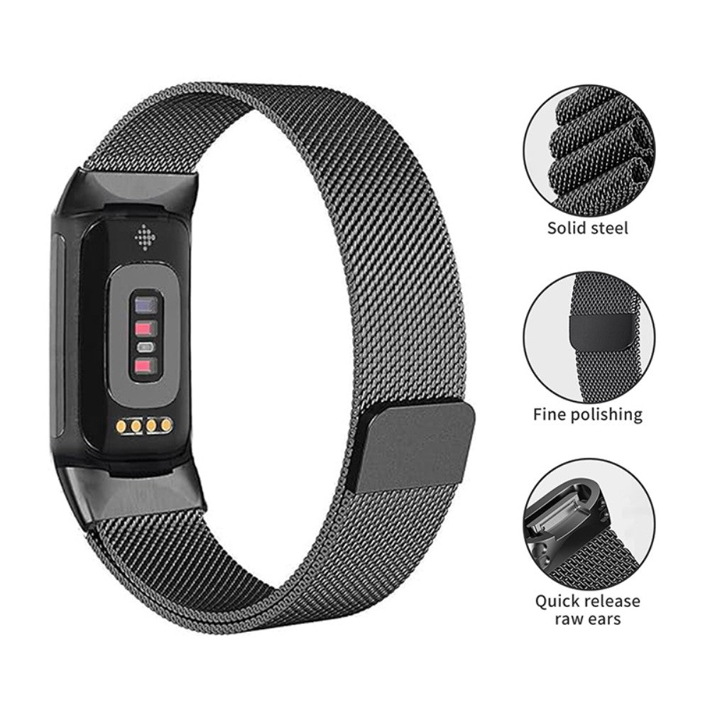 Fint Metal Universal Rem passer til Fitbit Charge 3 / Fitbit Charge 4 - Sølv#serie_6